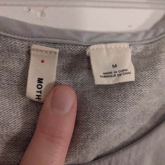 Anthropologie | Moth Silver Pocket Blouse - M - Picture 3 of 3